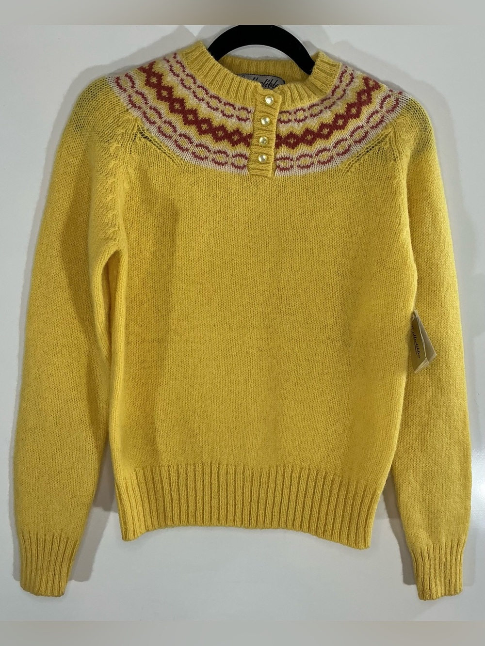 Vintage 1980s C.ollectibles 100% Wool Fair Isle Sweater NWT XS/S
